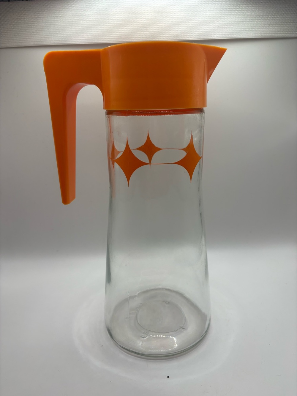 Orange Retro Glass Pitcher with Pour-Top